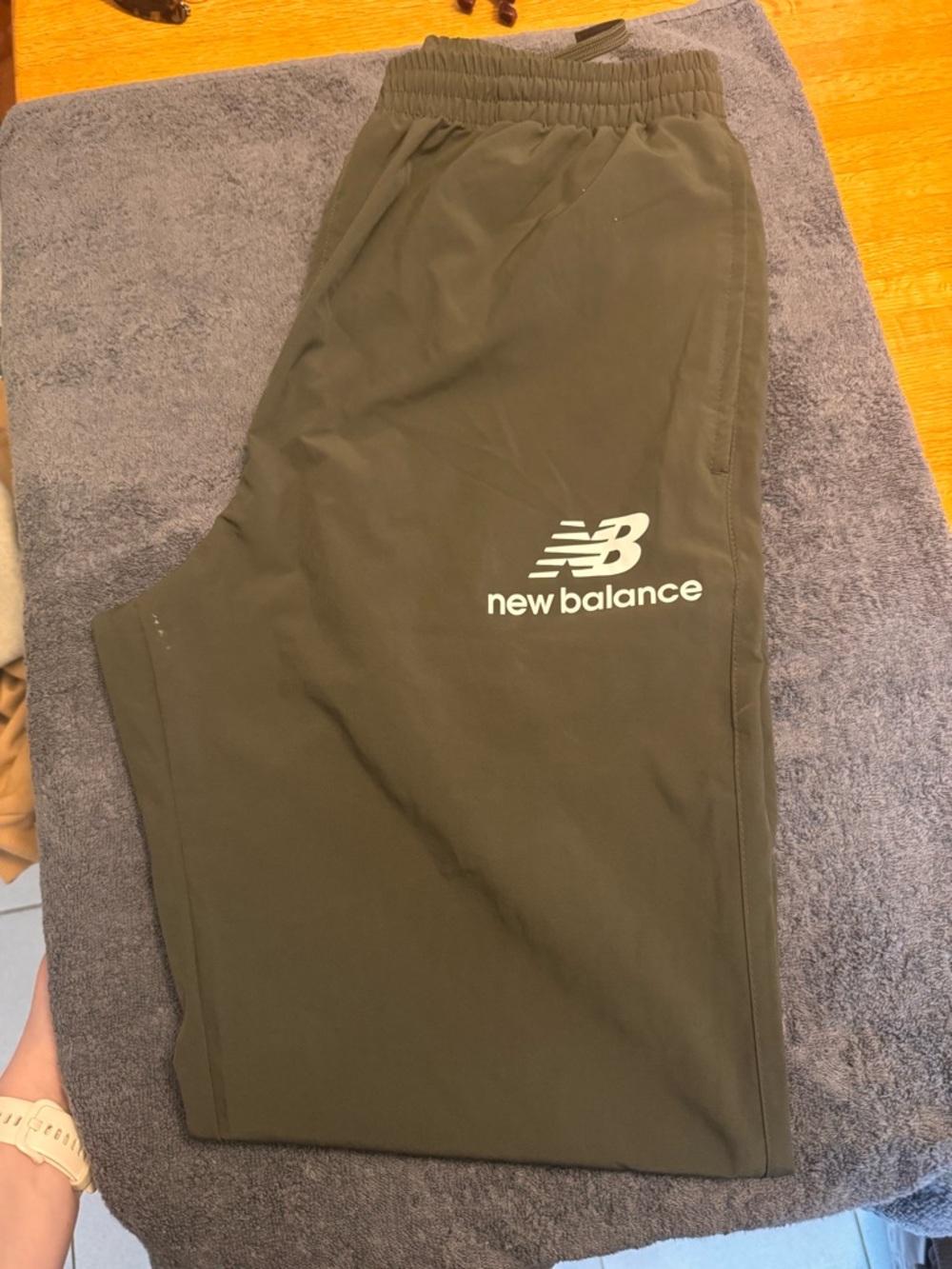 New Balance Olive Green Jogger Pants with Logo Tag